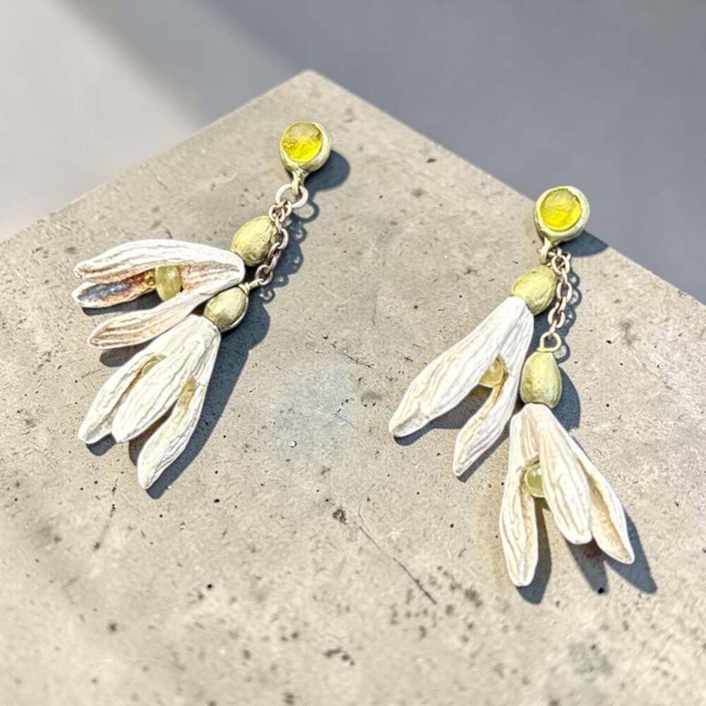 Michael Michaud Snowdrops Jewelry Set- Pendant Necklace and Dangle Earrings - Picture 6 of 6